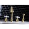 Kingston Brass KB1797PXBS 8" Widespread Kitchen Faucet W/ Brass Sprayer, Brushed Brass KB1797PXBS - alternate 6